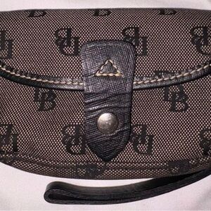 Dooney & Bourke Black and Brown Monogram Clutch